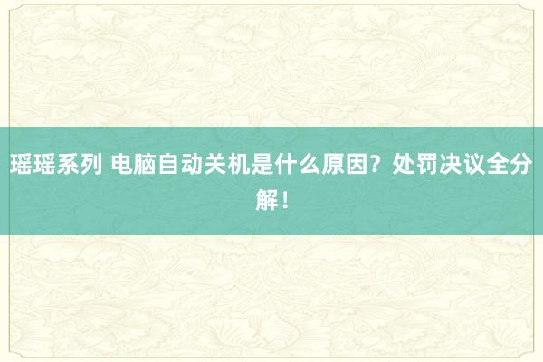 瑶瑶系列 电脑自动关机是什么原因？处罚决议全分解！