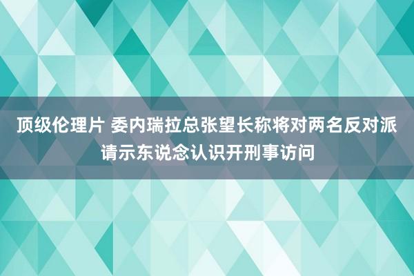 顶级伦理片 委内瑞拉总张望长称将对两名反对派请示东说念认识开刑事访问