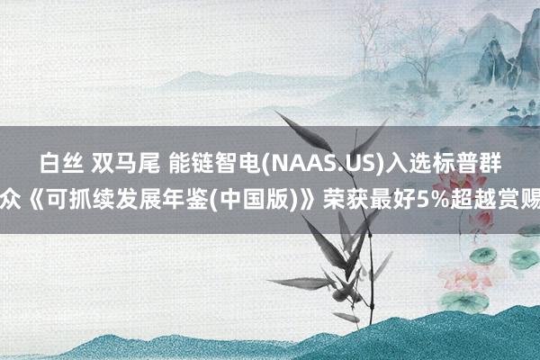 白丝 双马尾 能链智电(NAAS.US)入选标普群众《可抓续发展年鉴(中国版)》荣获最好5%超越赏赐