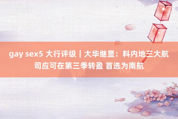 gay sex5 大行评级｜大华继显：料内地三大航司应可在第三季转盈 首选为南航