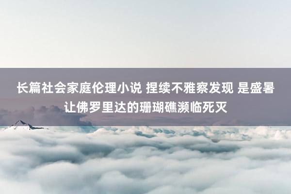 长篇社会家庭伦理小说 捏续不雅察发现 是盛暑让佛罗里达的珊瑚礁濒临死灭